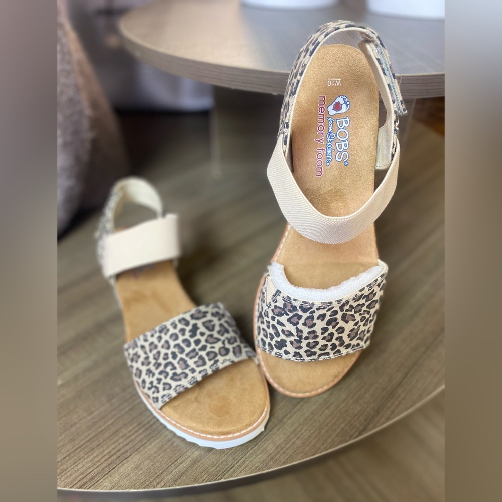 BOBS from Skechers Leopard Print Sandals